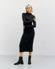 Schweres Mockneck Kleid Bio Baumwolle - Schwarz