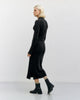 Schweres Mockneck Kleid Bio Baumwolle - Schwarz