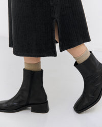 Schweres Mockneck Kleid Bio Baumwolle - Schwarz