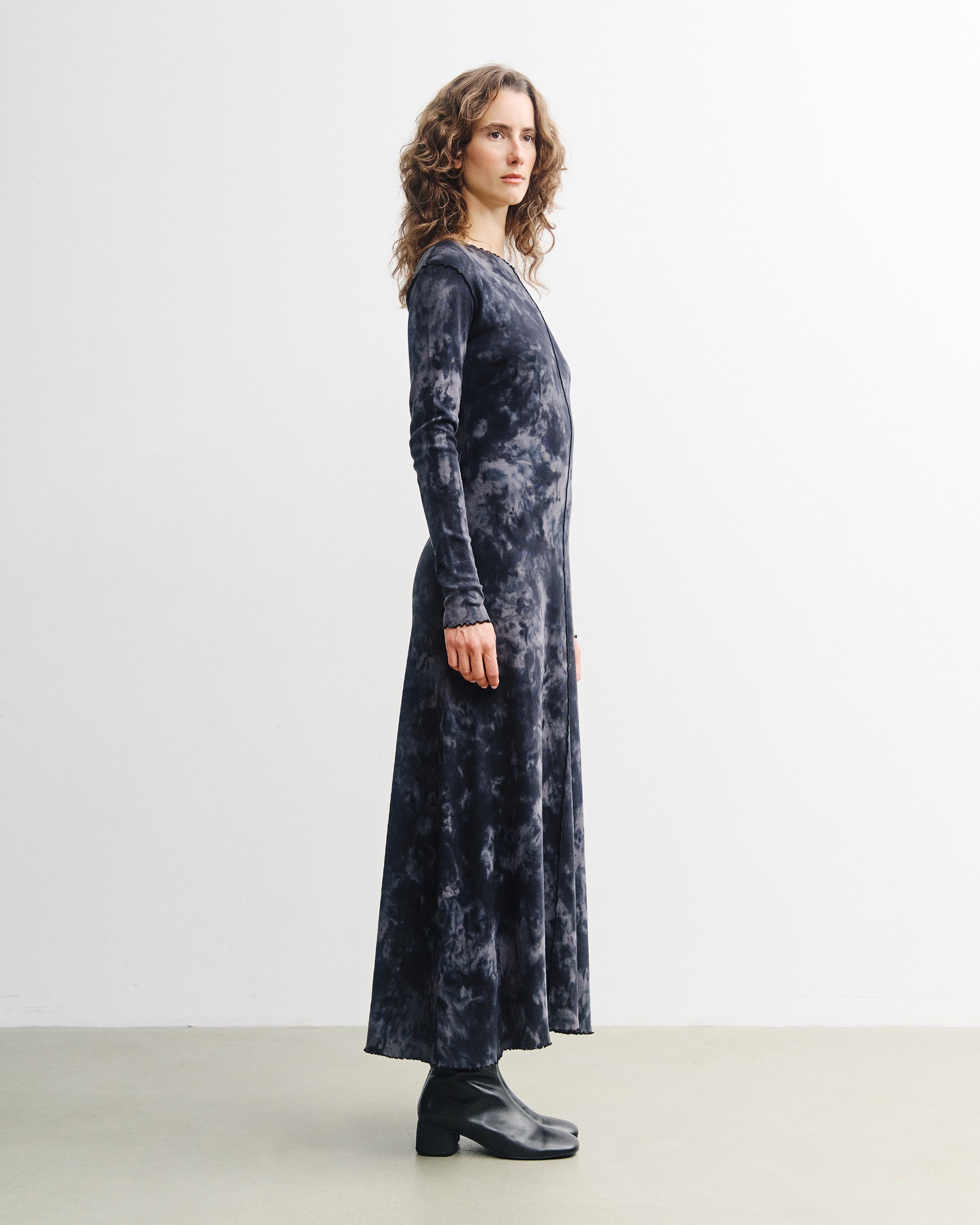 Pin-Tucked Organic Cotton Dress - Batik Black