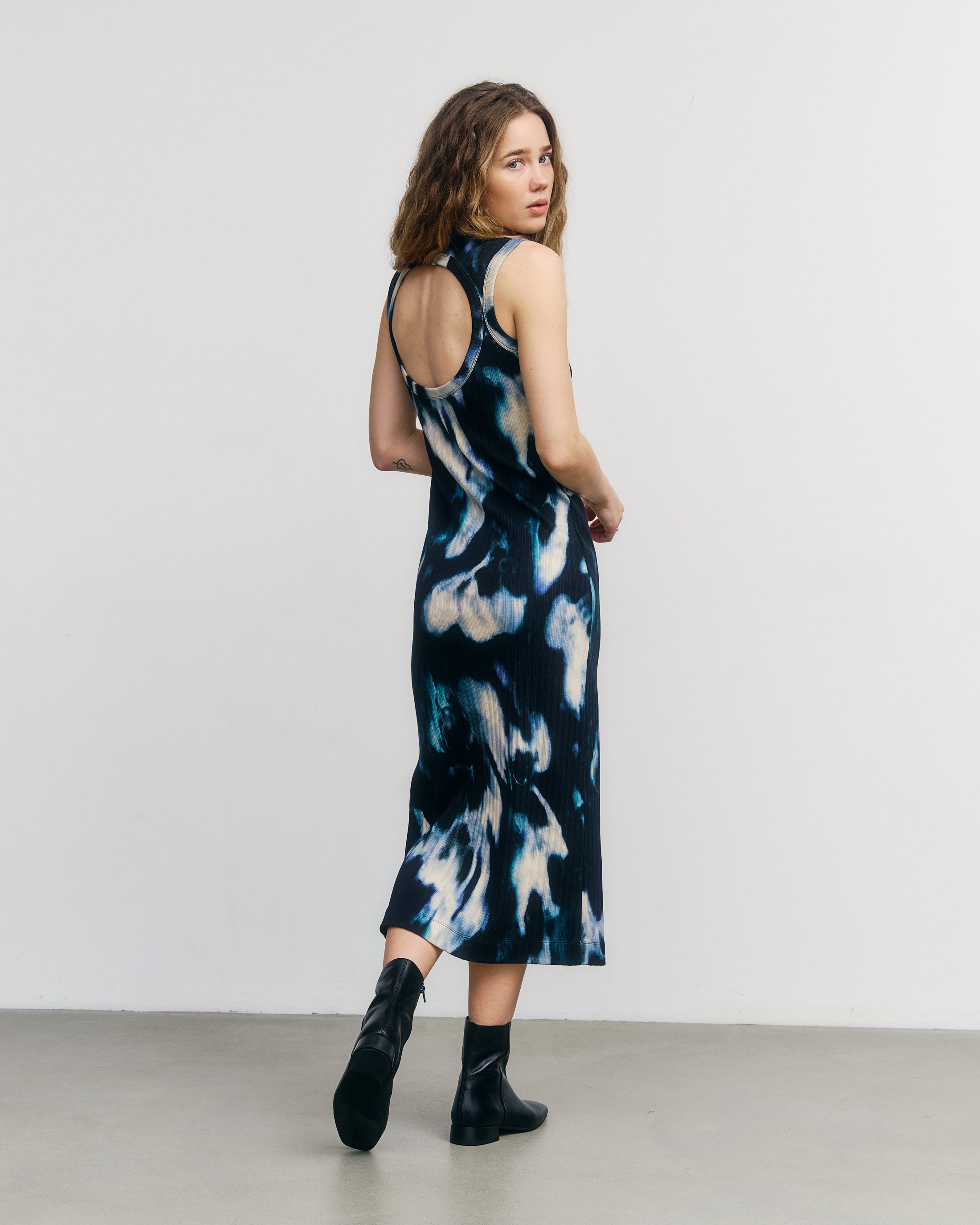Open Back Dress Organic Cotton - Tie Dye