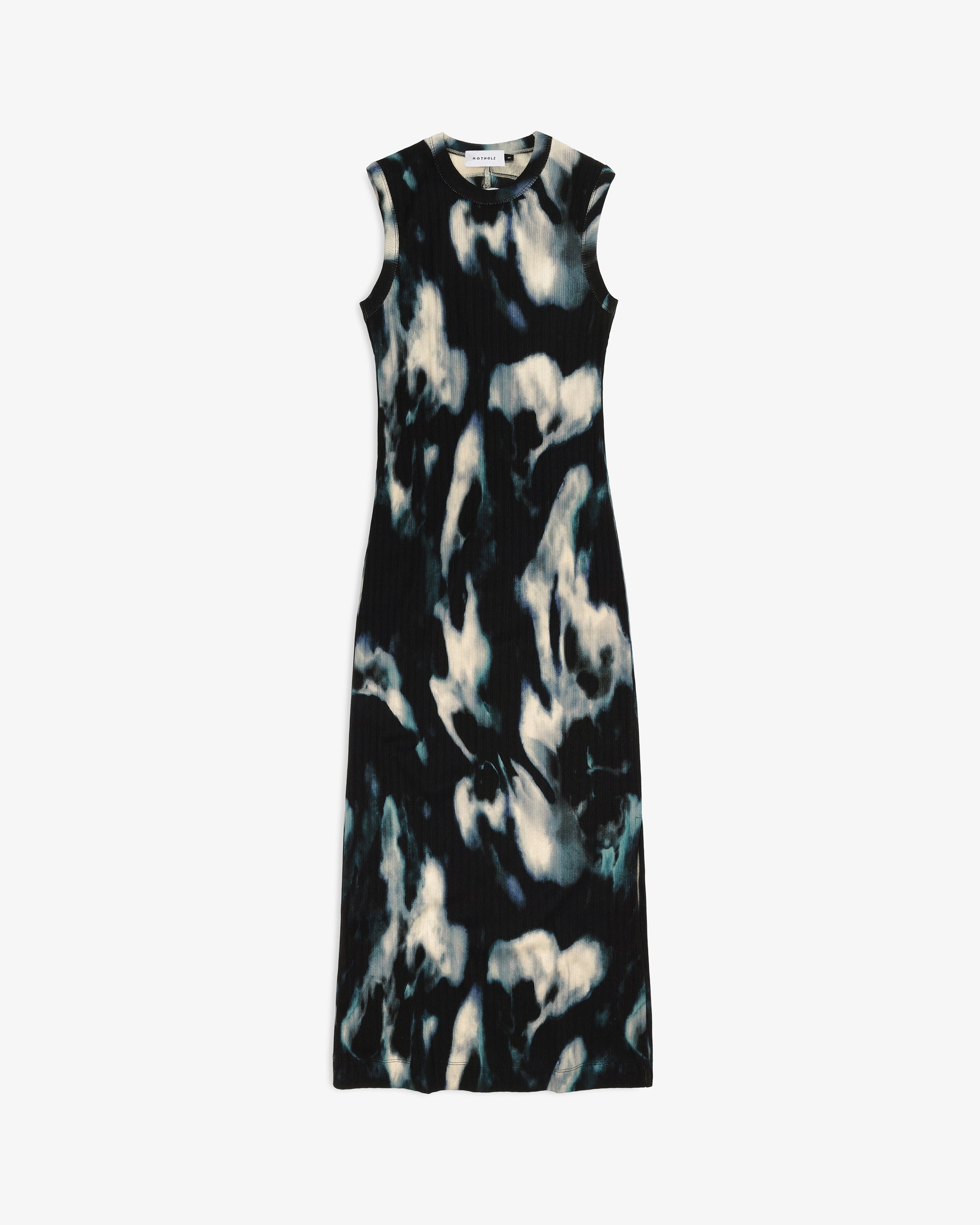 Geripptes Maxi Kleid Bio Baumwolle - Tie Dye