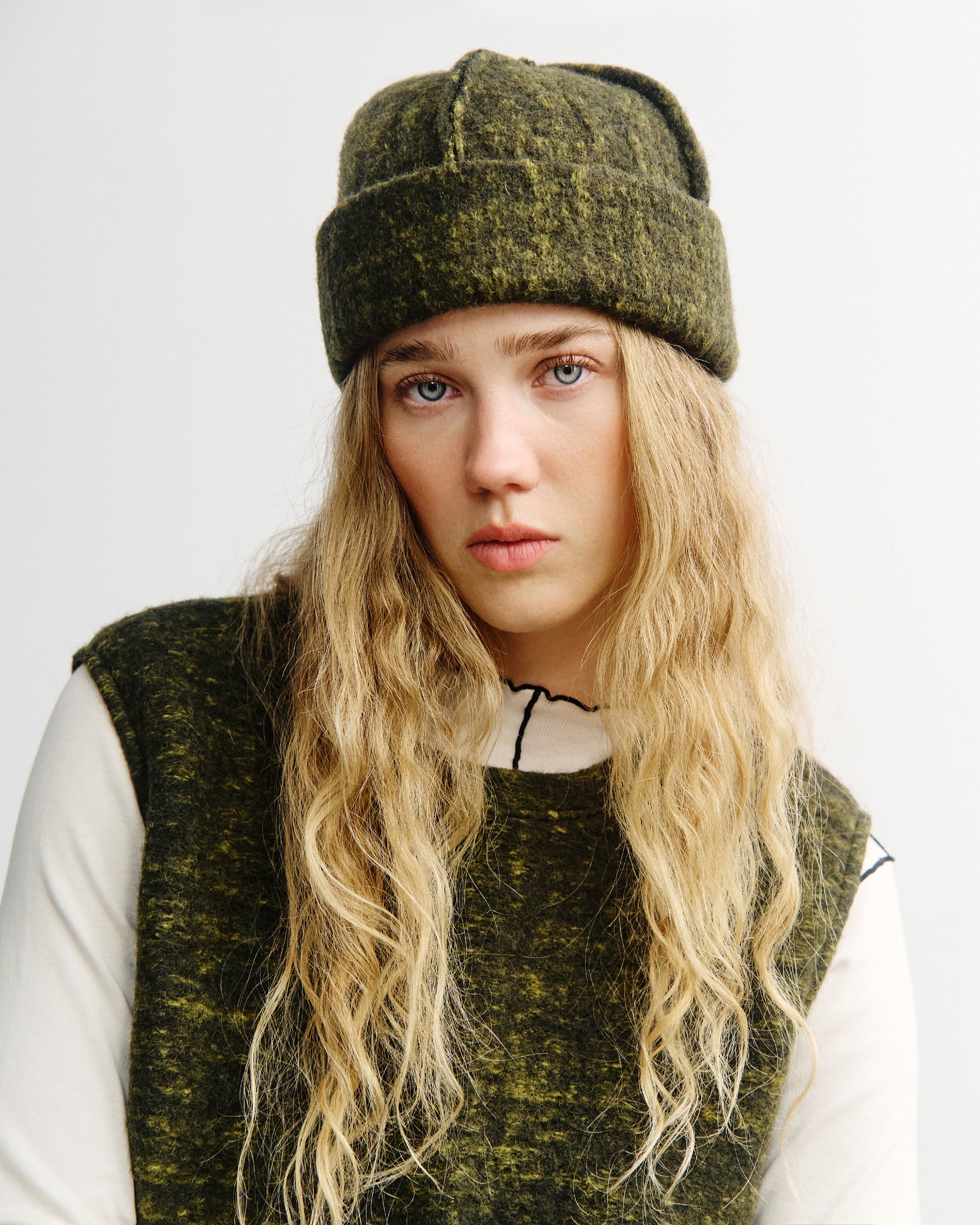 Oversized Vest - Speckled Green FW26