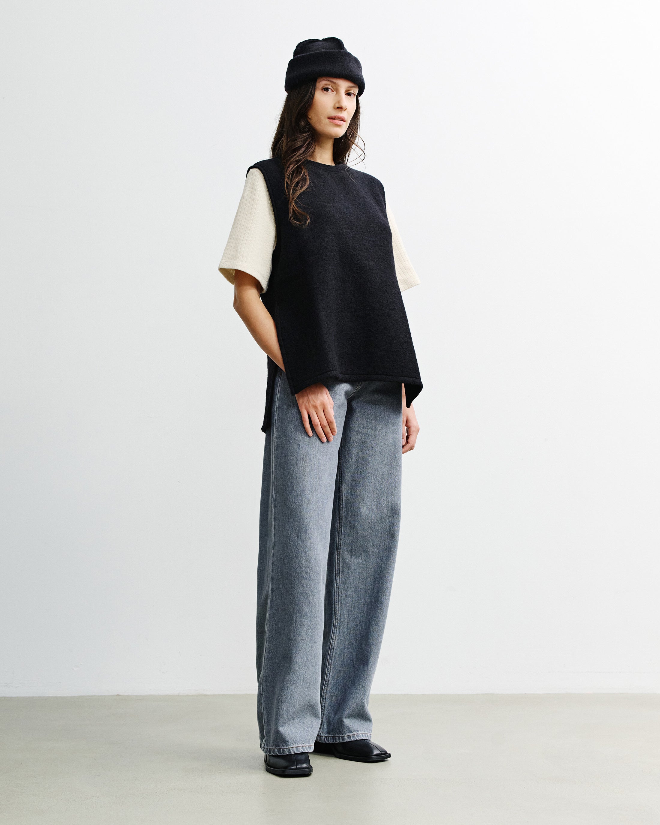 Oversized Vest - True Black FW26