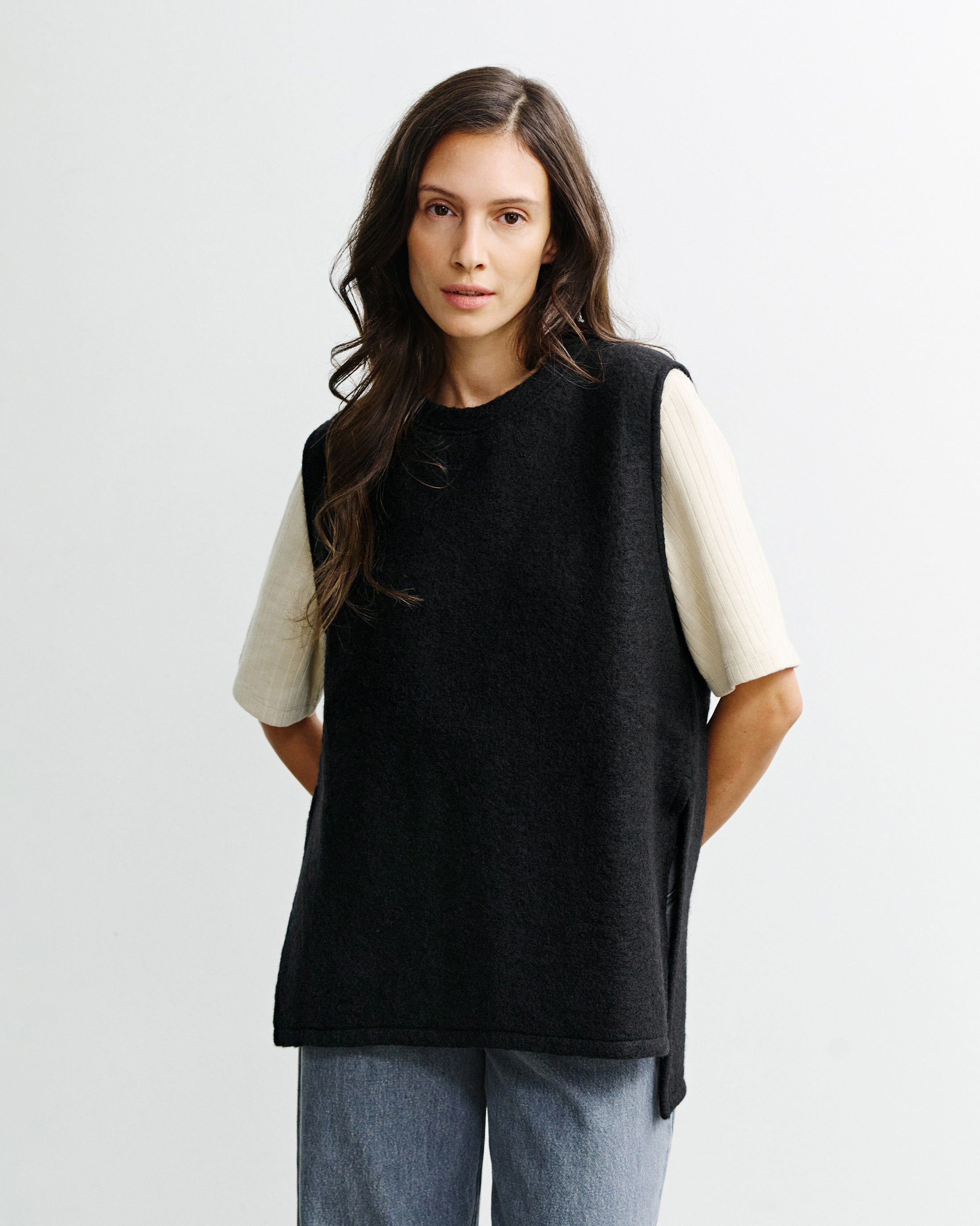 Oversized Vest - True Black FW26