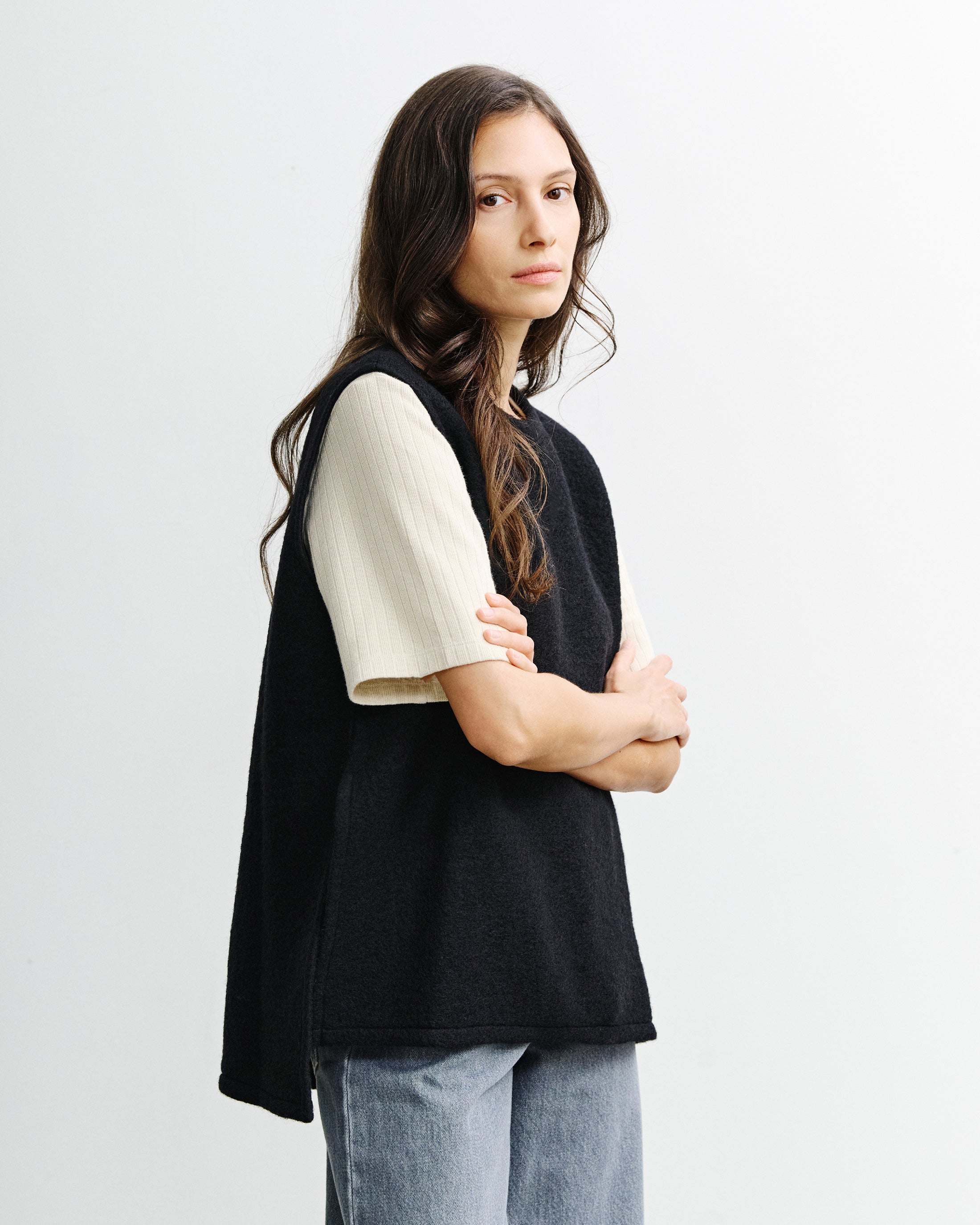 Oversized Vest - True Black FW26