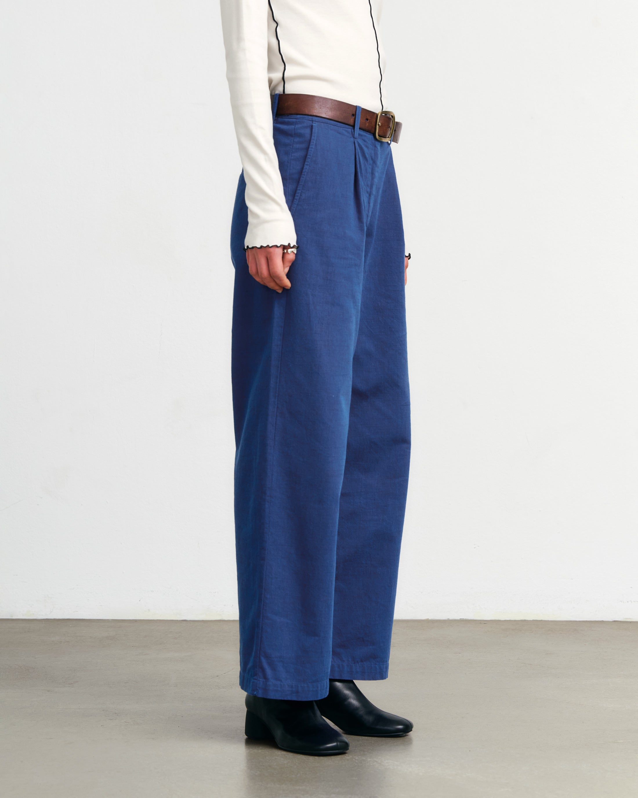 High Waist Hose Bio Baumwolle - Blau