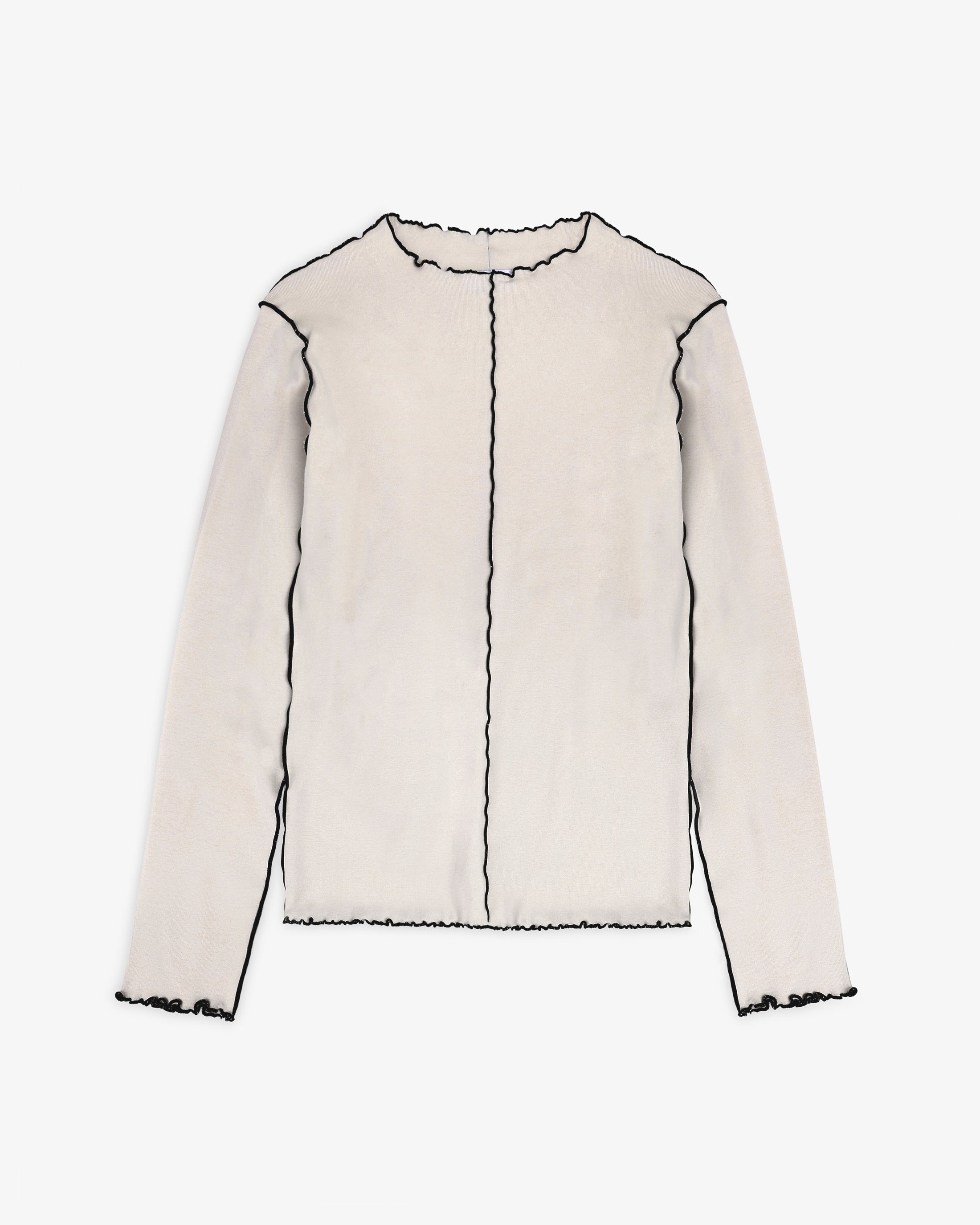 Pin-Tucked Long-Sleeve - White
