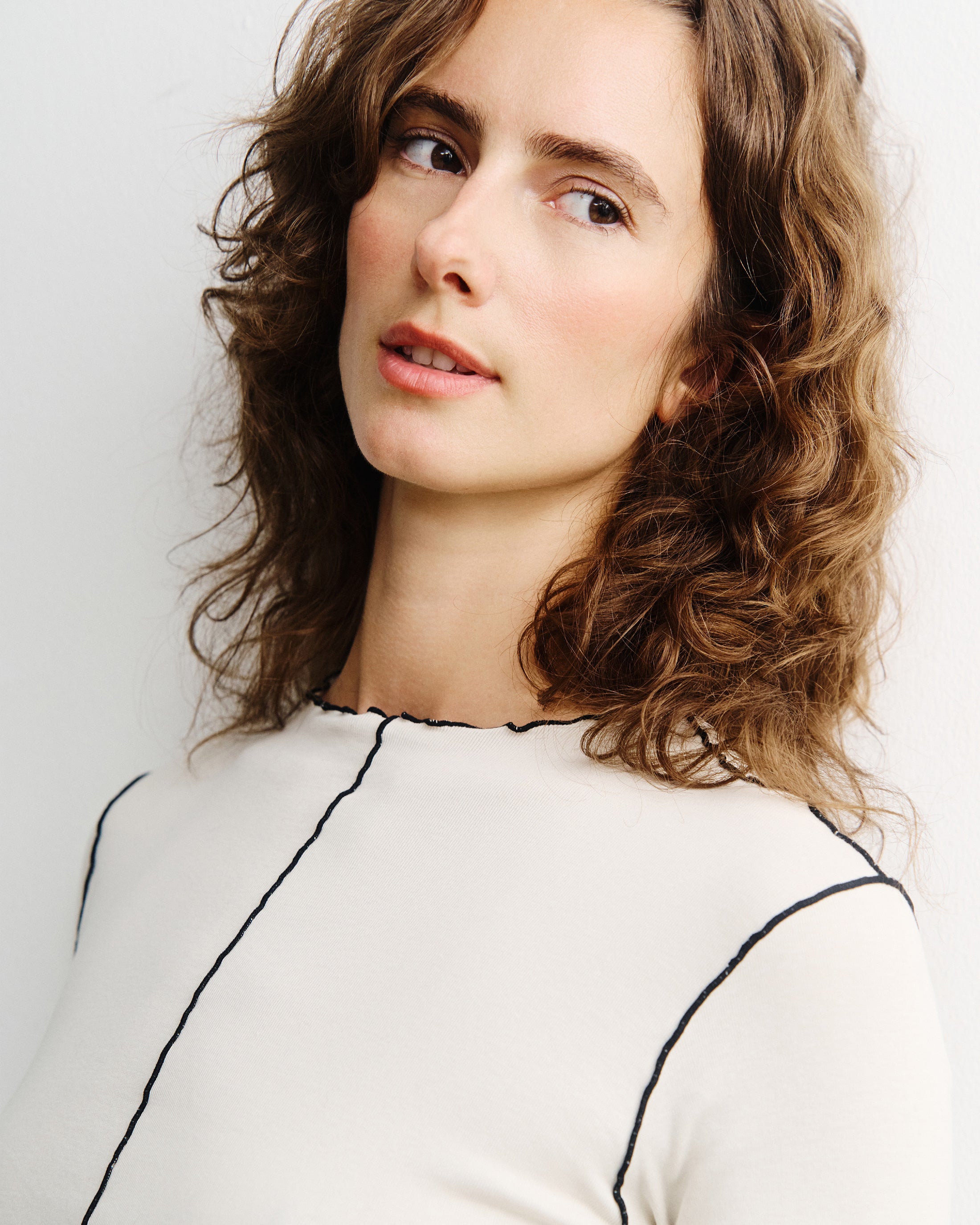 Pin-Tucked Long-Sleeve - White