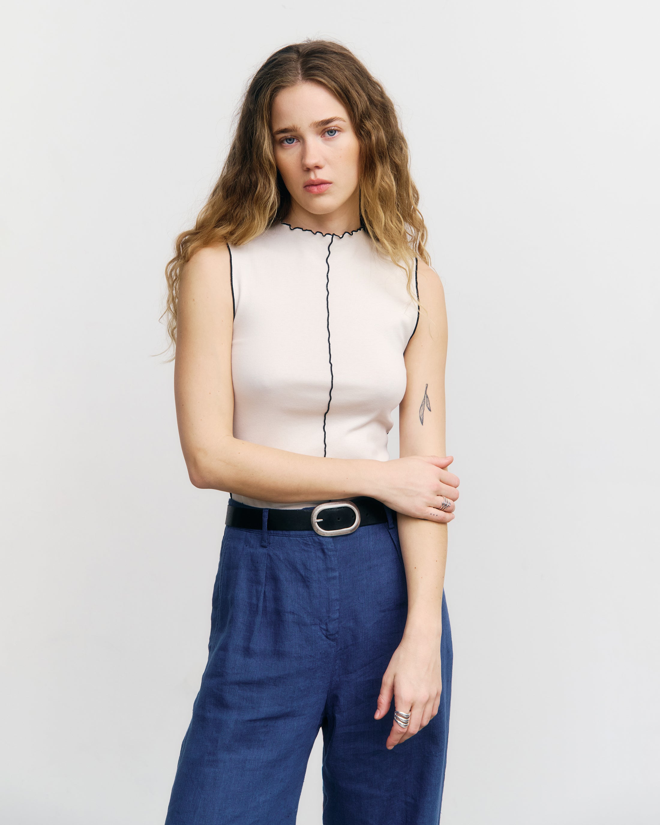 Pin-Tucked Top Organic Cotton - Nature White