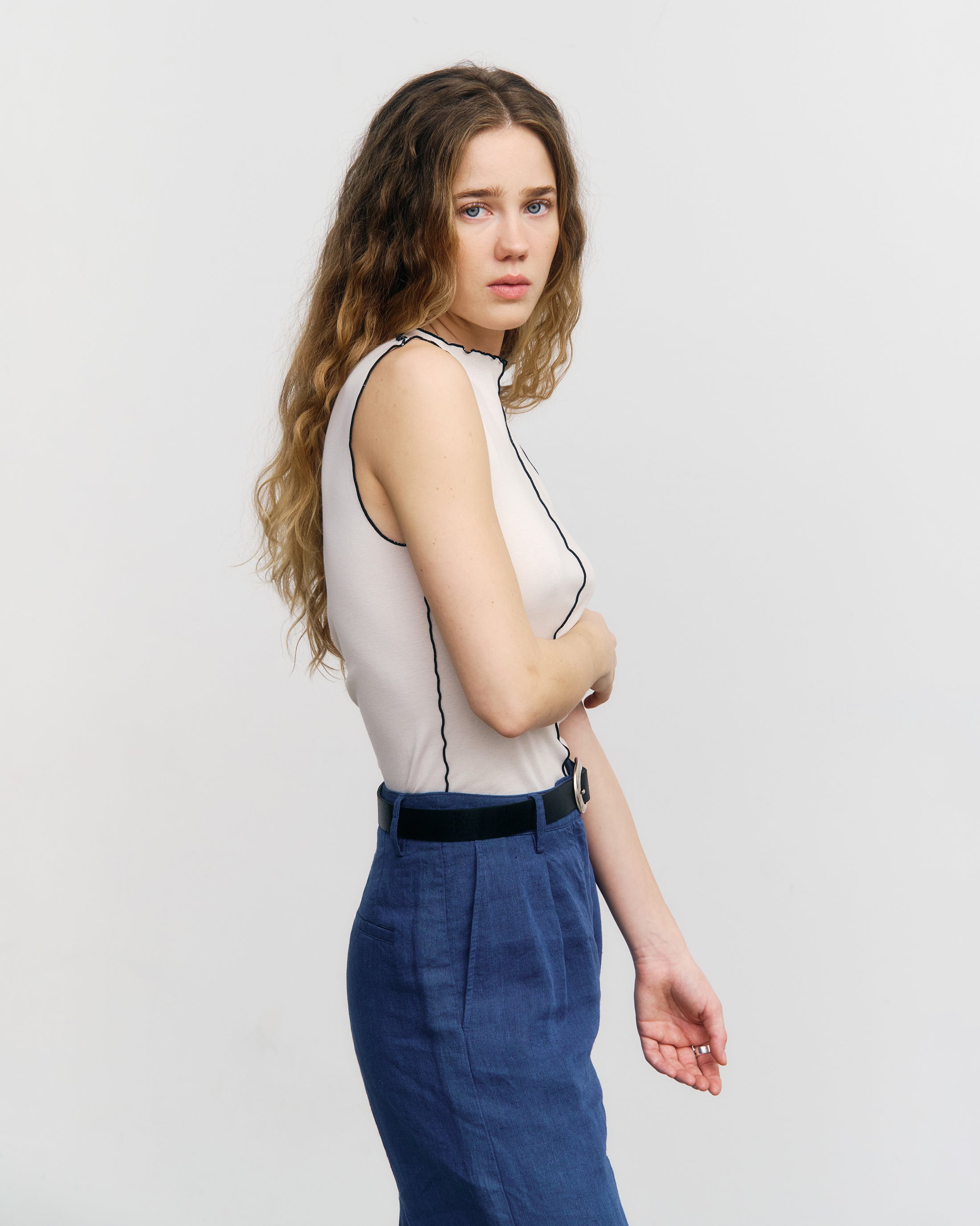 Pin-Tucked Top Organic Cotton - Nature White