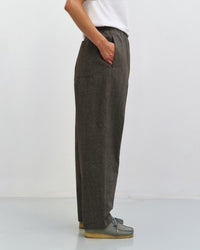 Weite Bundfaltenhose Bio Baumwolle - Canvas Braun