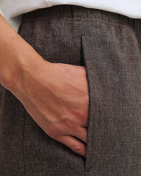 Weite Bundfaltenhose Bio Baumwolle - Canvas Braun