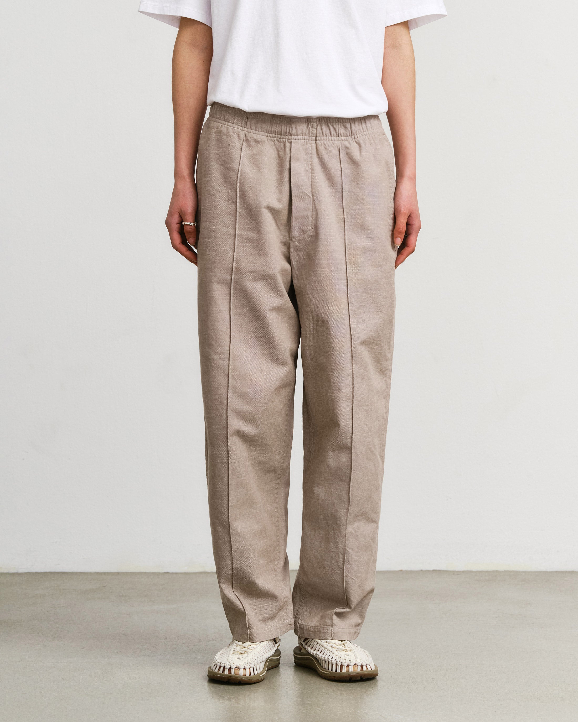 Pleated Wide Pant Organic Cotton - Gray Brown