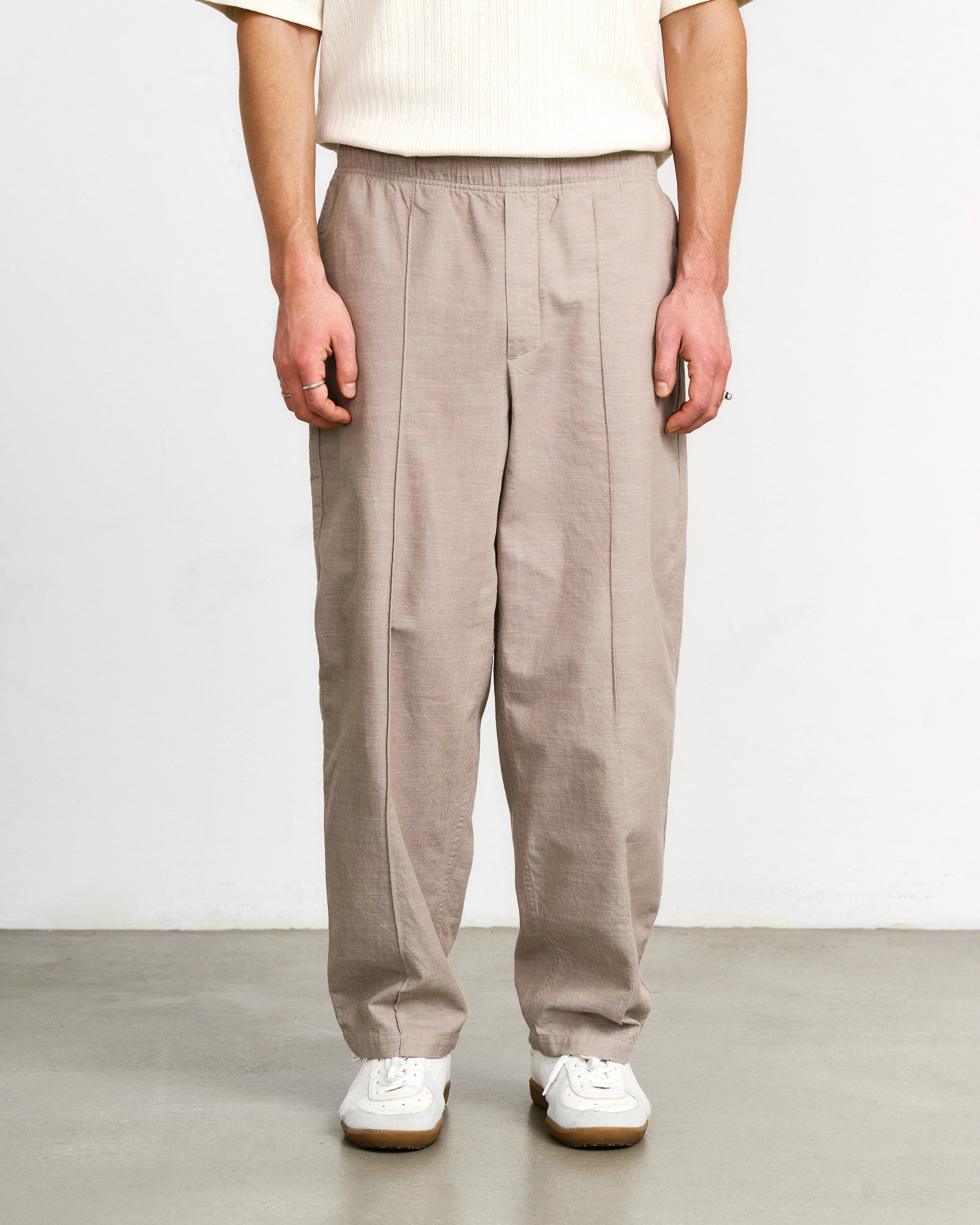 Wide Pleated Trousers Organic Cotton - Sand