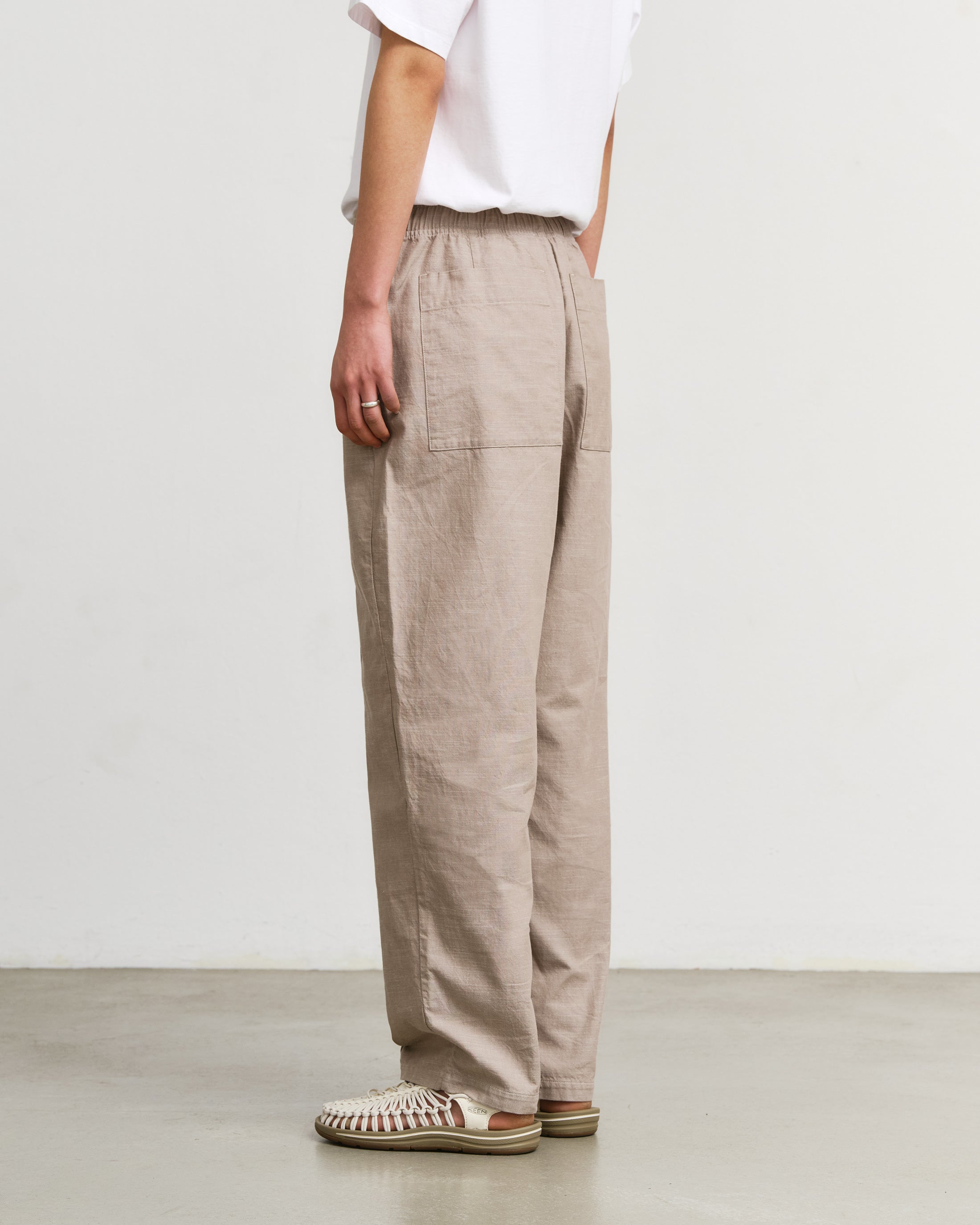 Pleated Wide Pant Organic Cotton - Gray Brown