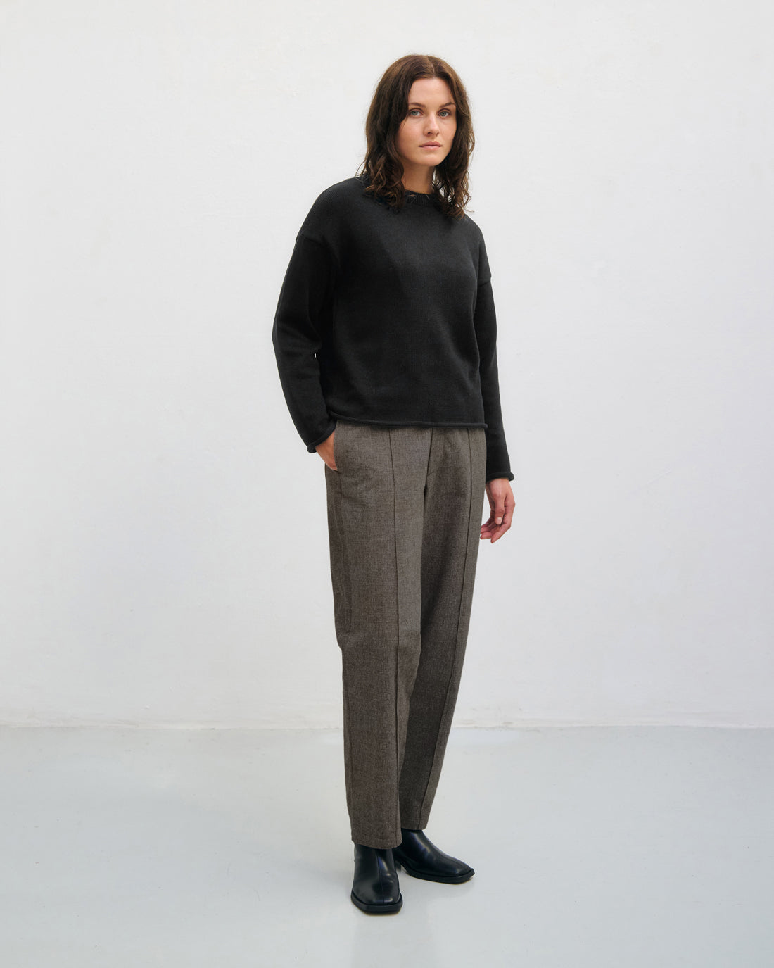 Oversized knit sweater - Black