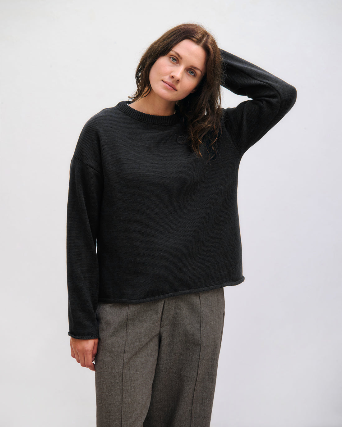 Oversized knit sweater - Black