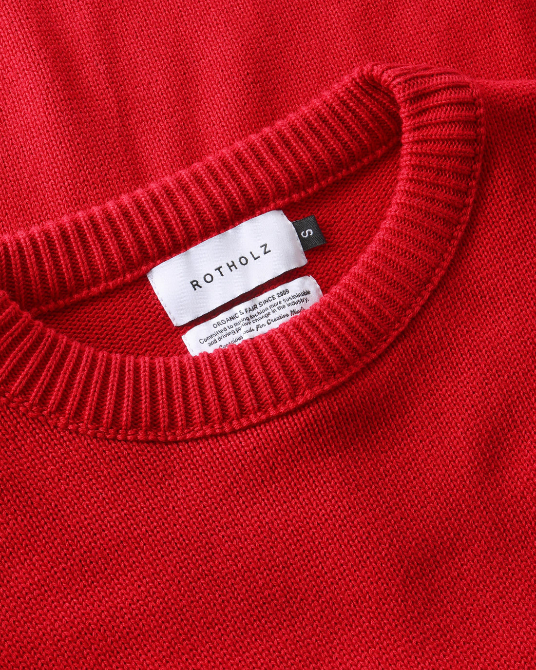 Oversized knit sweater, organic cotton - Red