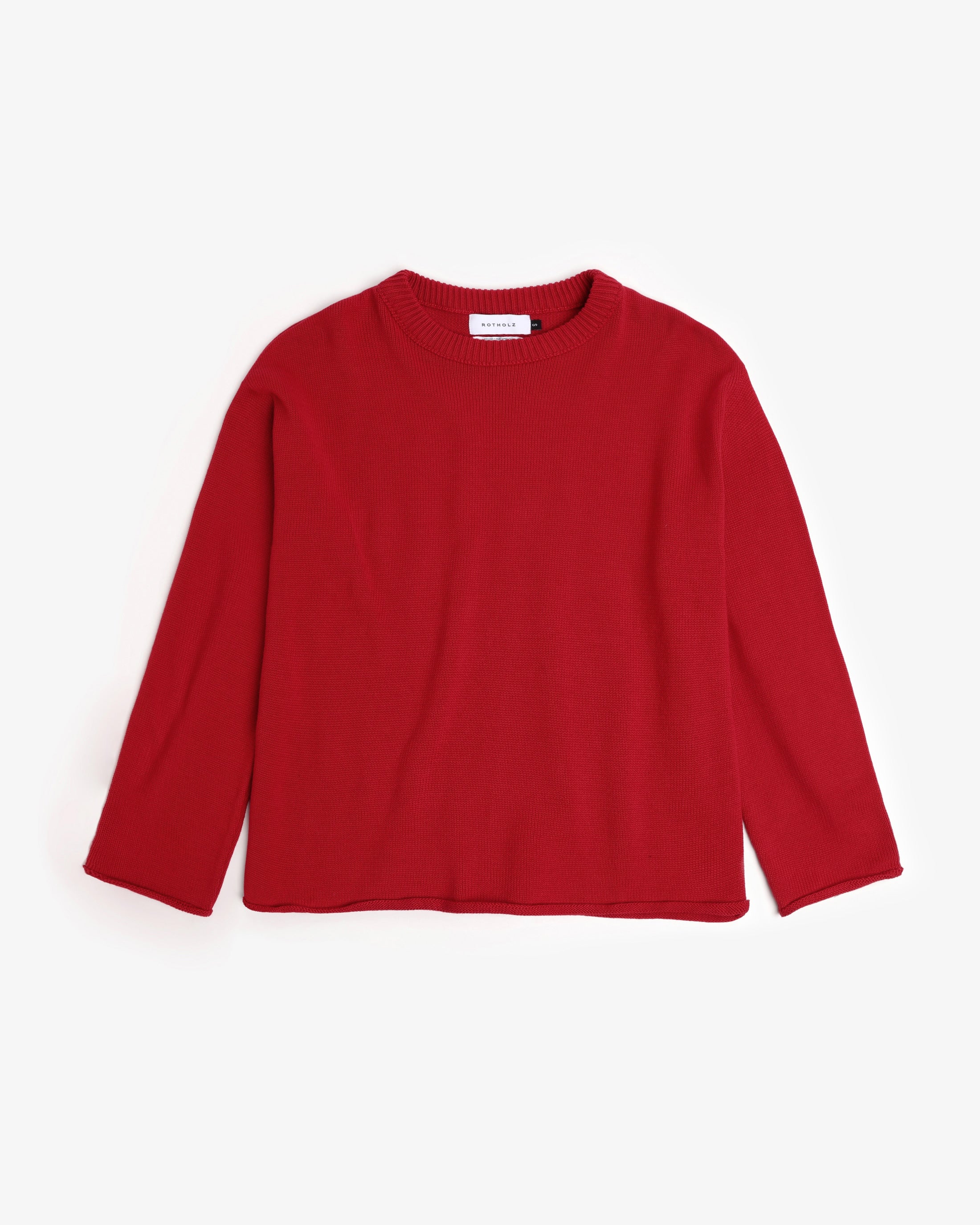 Oversized knit sweater, organic cotton - Red