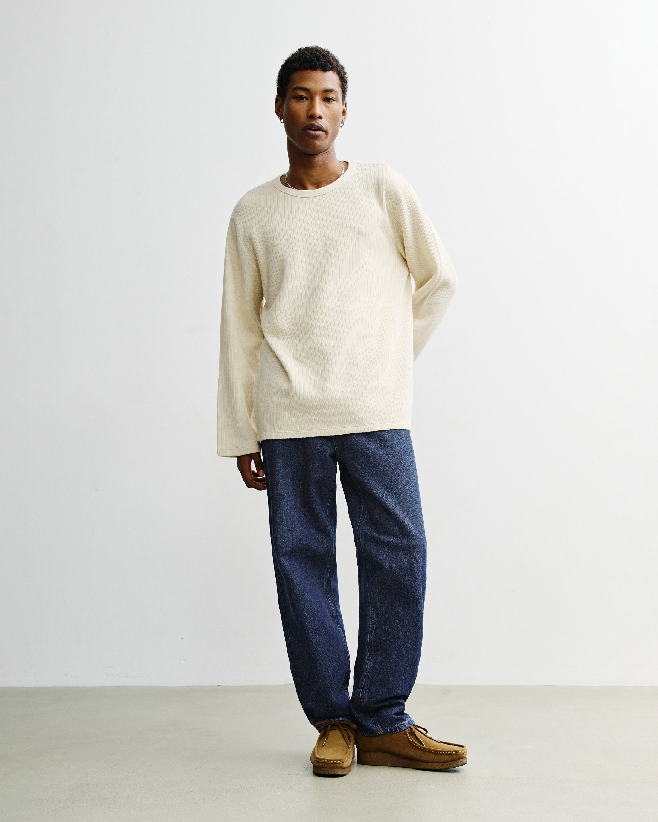 Oversized Organic Cotton Long-Sleeve - Cream