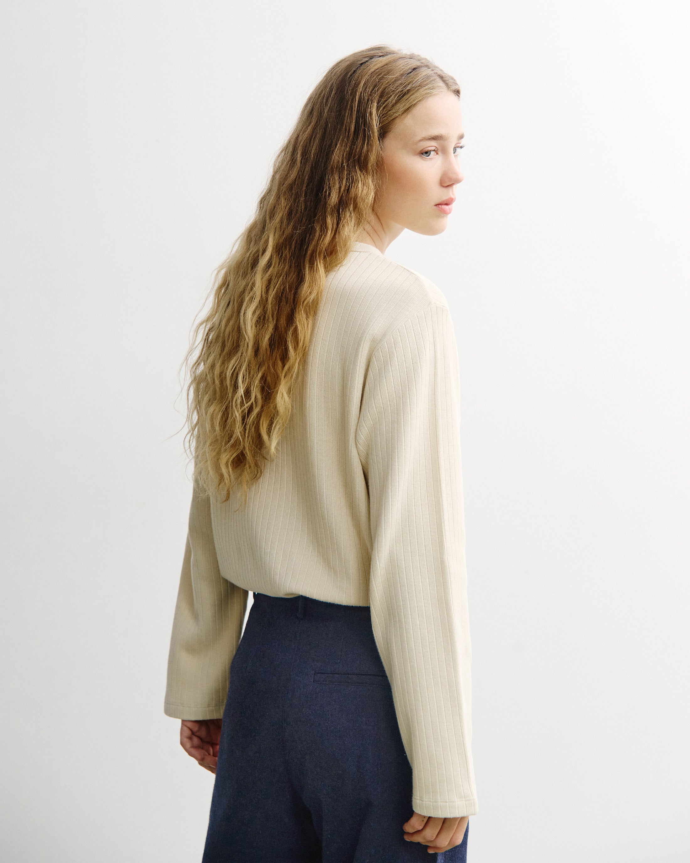 Oversized Organic Cotton Long-Sleeve Shirt - Cream