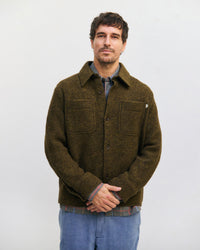 Schweres Overshirt Bio Wollmischung - Dunkelgrün