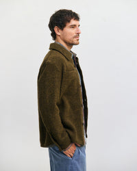 Schweres Overshirt Bio Wollmischung - Dunkelgrün