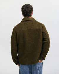 Schweres Overshirt Bio Wollmischung - Dunkelgrün