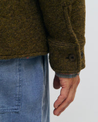 Schweres Overshirt Bio Wollmischung - Dunkelgrün