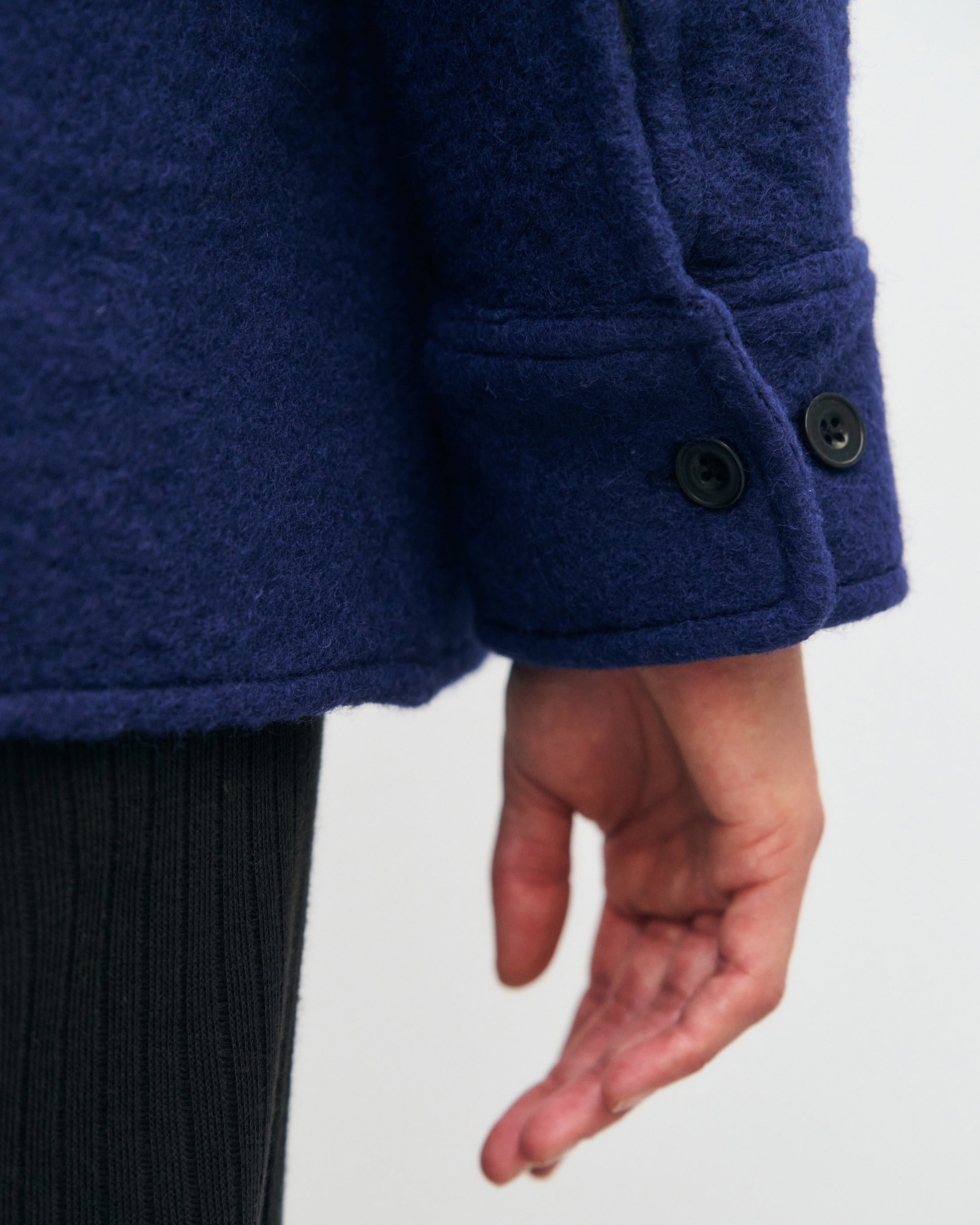 Heavyweight overshirt organic wool blend - Royal Blue