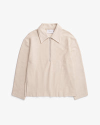 Polo Zip Sweatshirt Bio Baumwolle - Creme