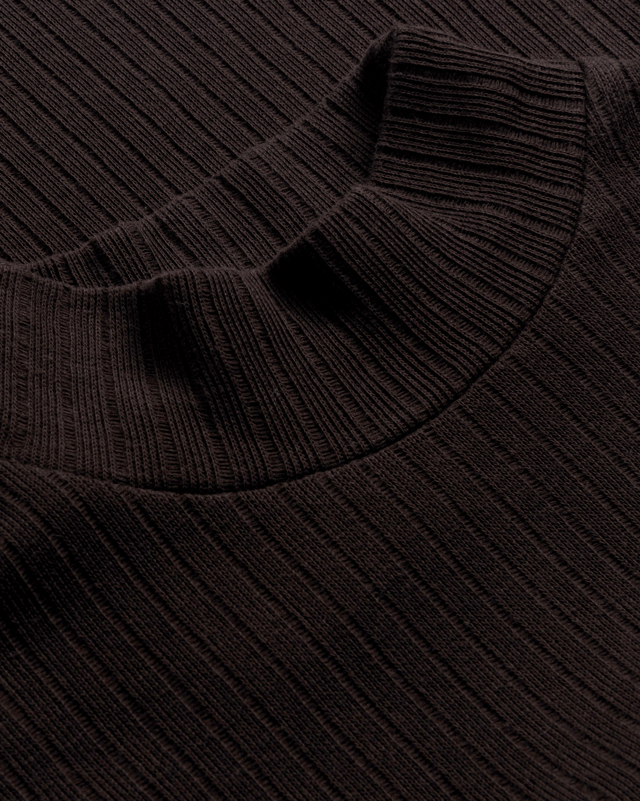 Mock Neck Long Sleeve Organic Cotton - Brown