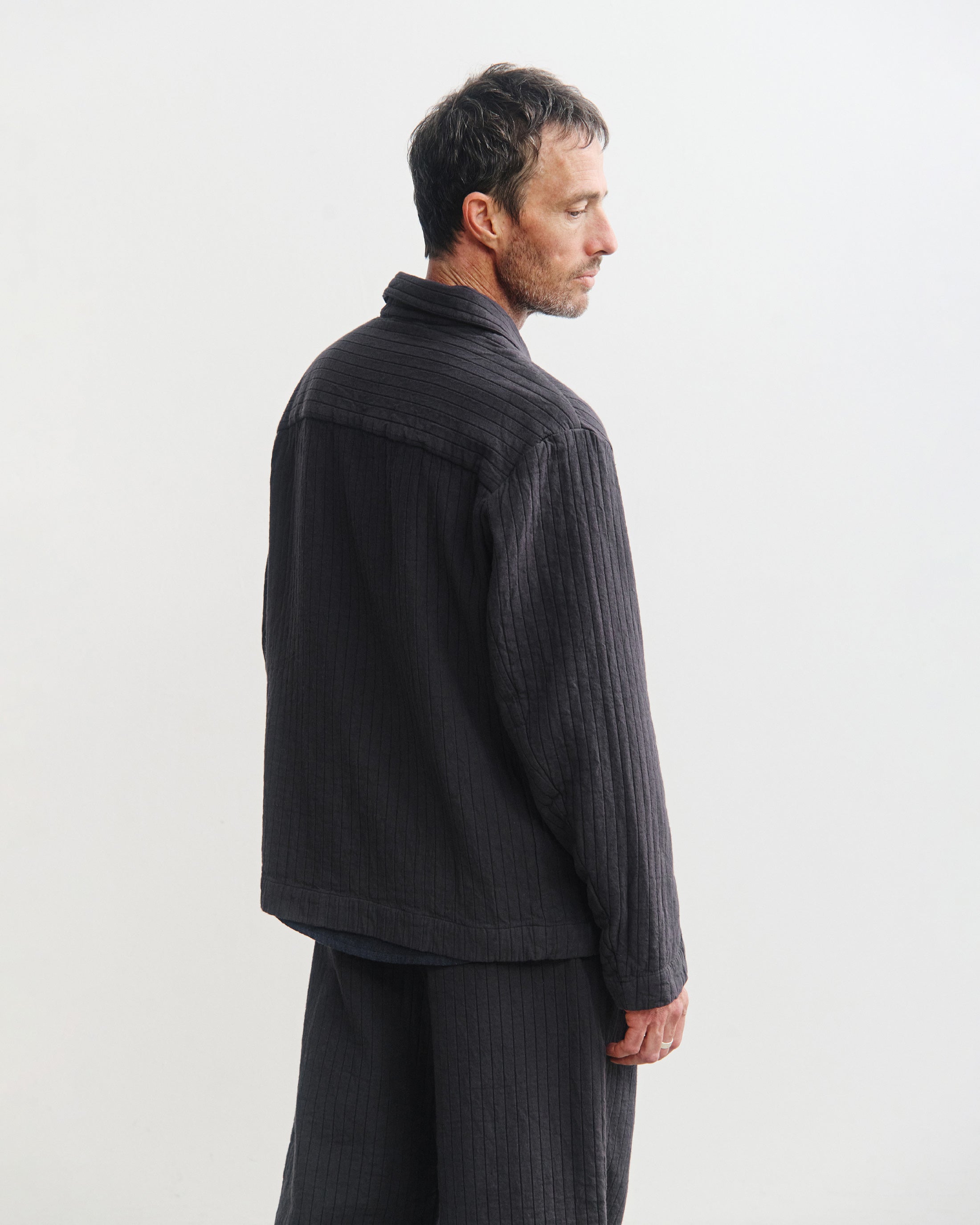 Ribbed Workwear Jacket Organic Cotton - Anthracite