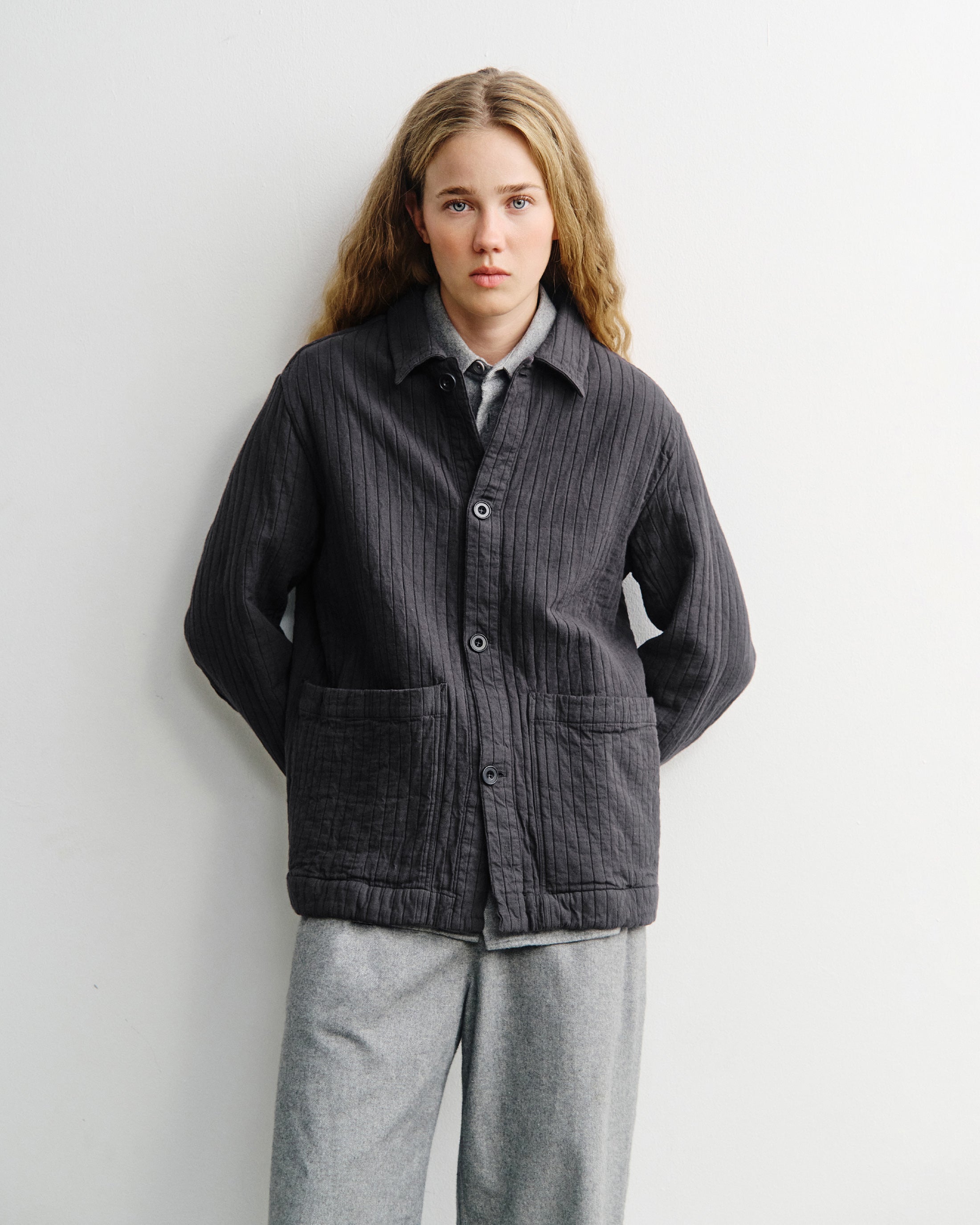 Workwear Jacket Ribbed Organic Cotton - Anthracite