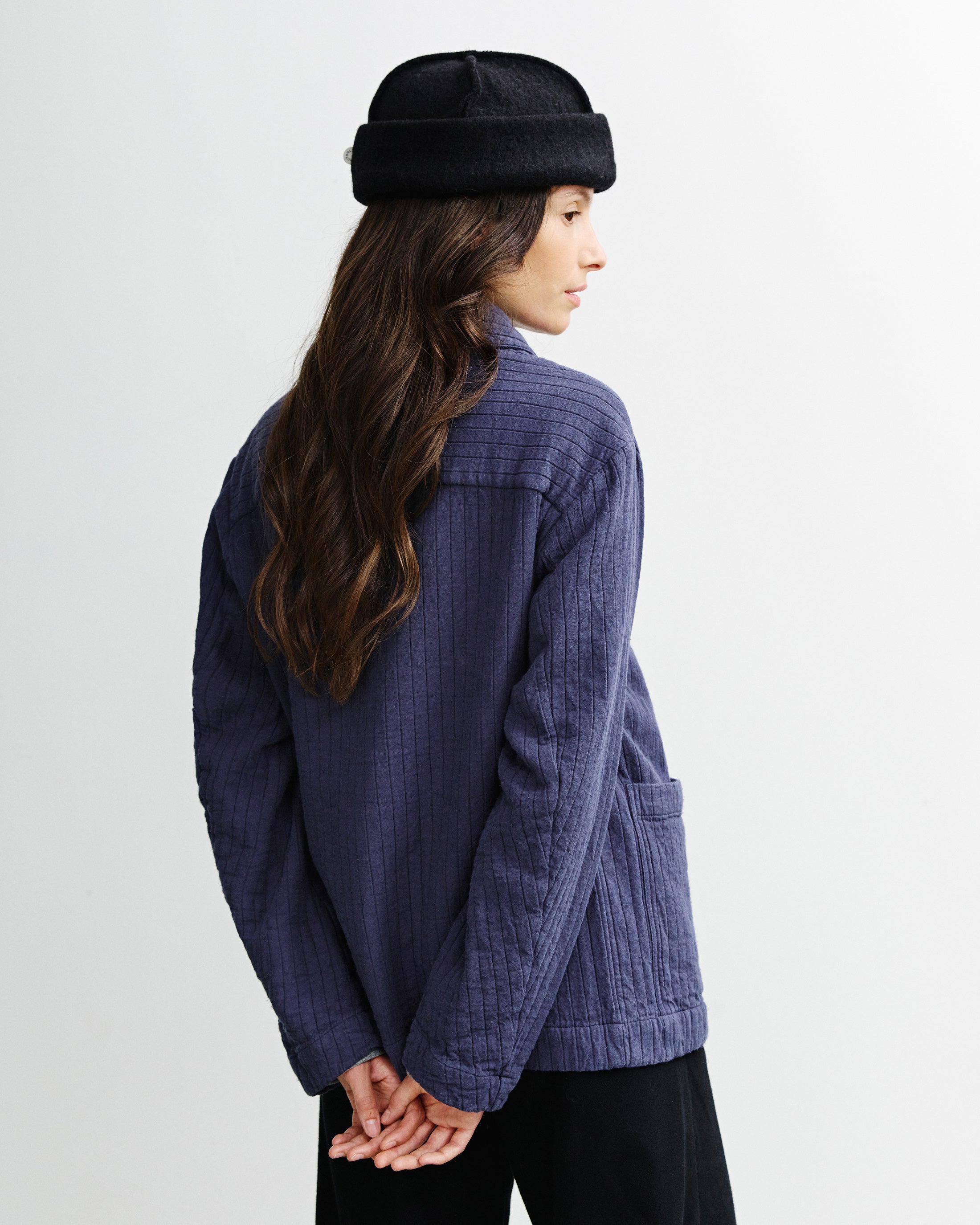Workwear Jacket Ribb Organic Cotton - Blue