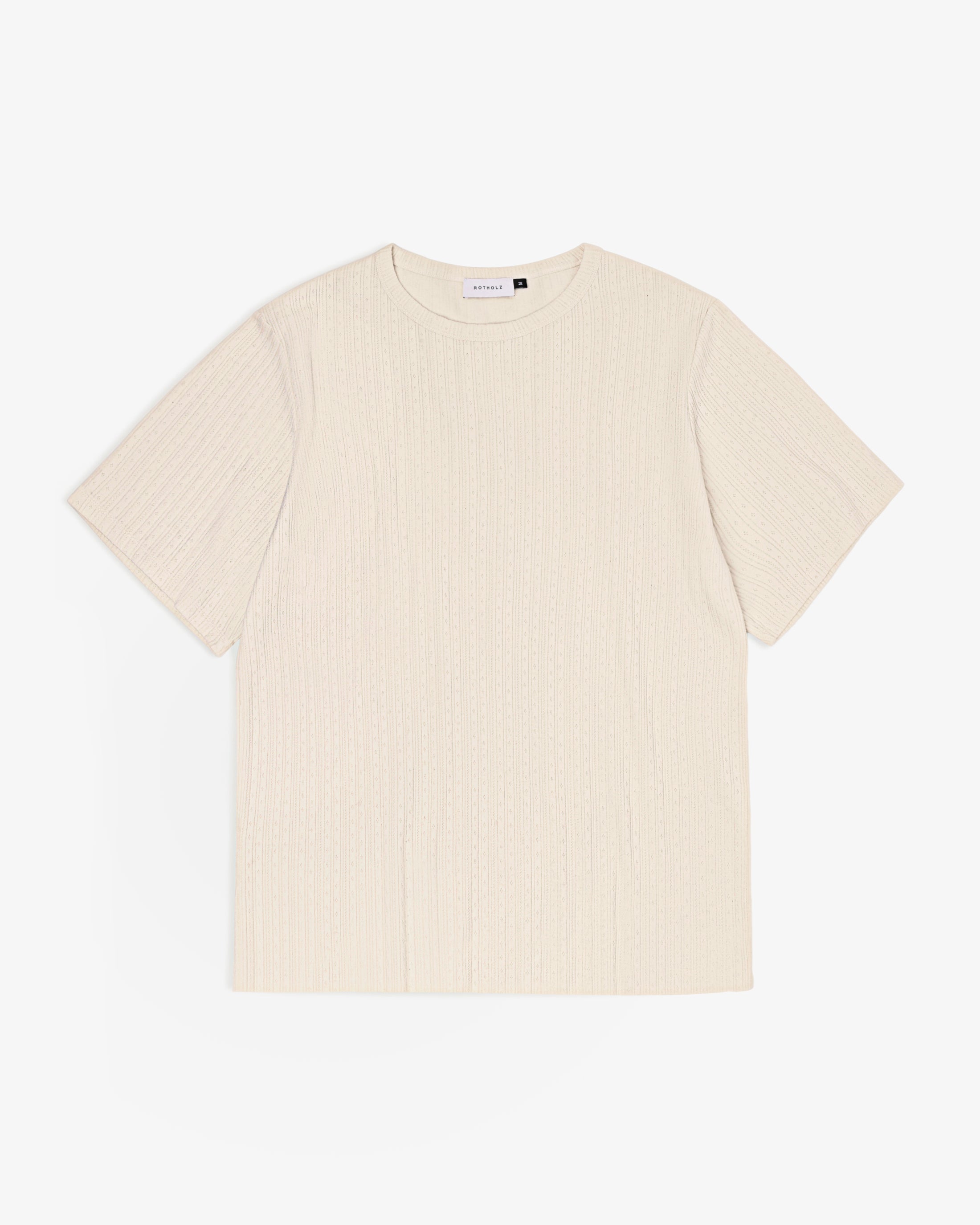 Geripptes T-Shirt Bio Baumwolle - Creme