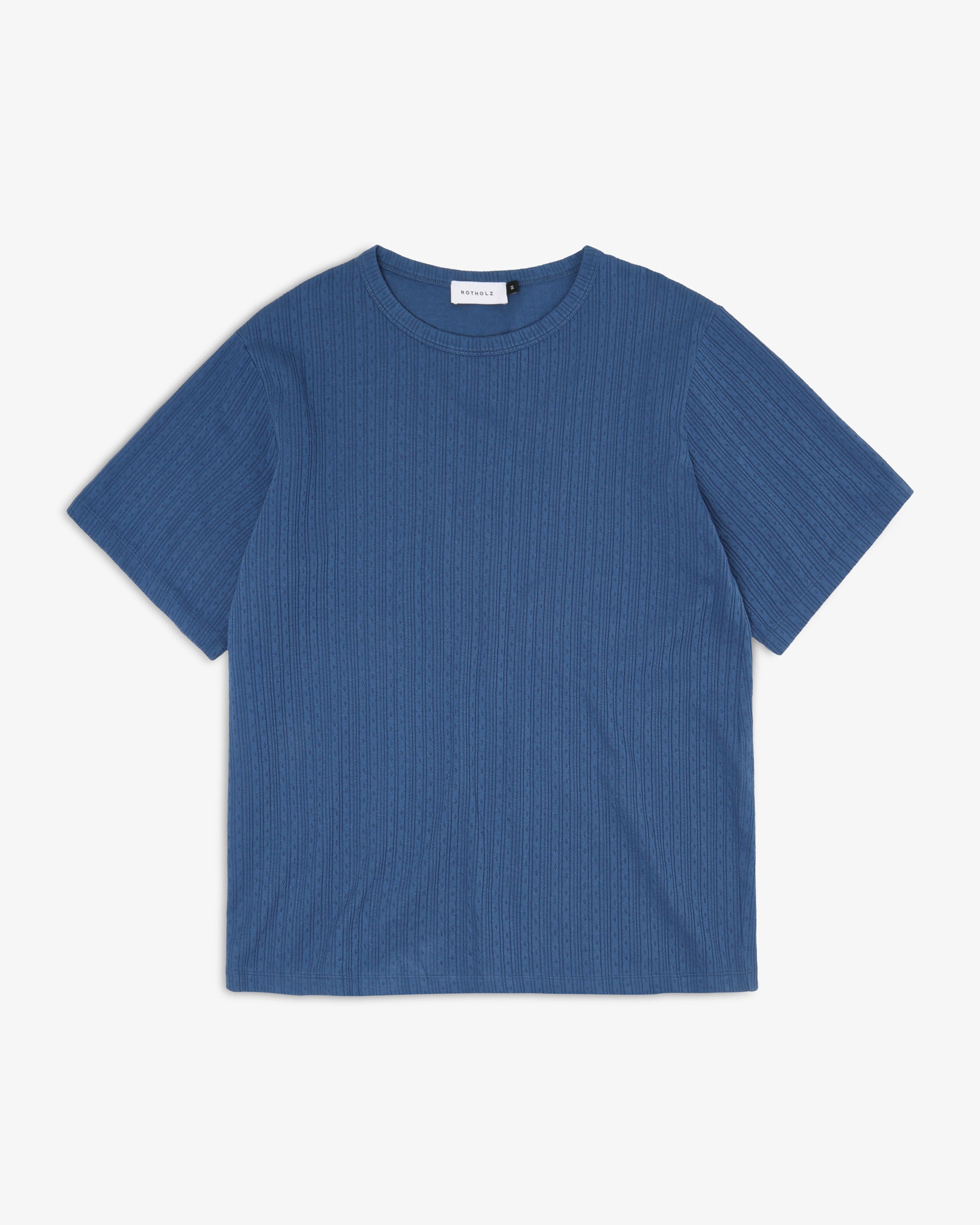 Geripptes T-Shirt Bio Baumwolle - Blau