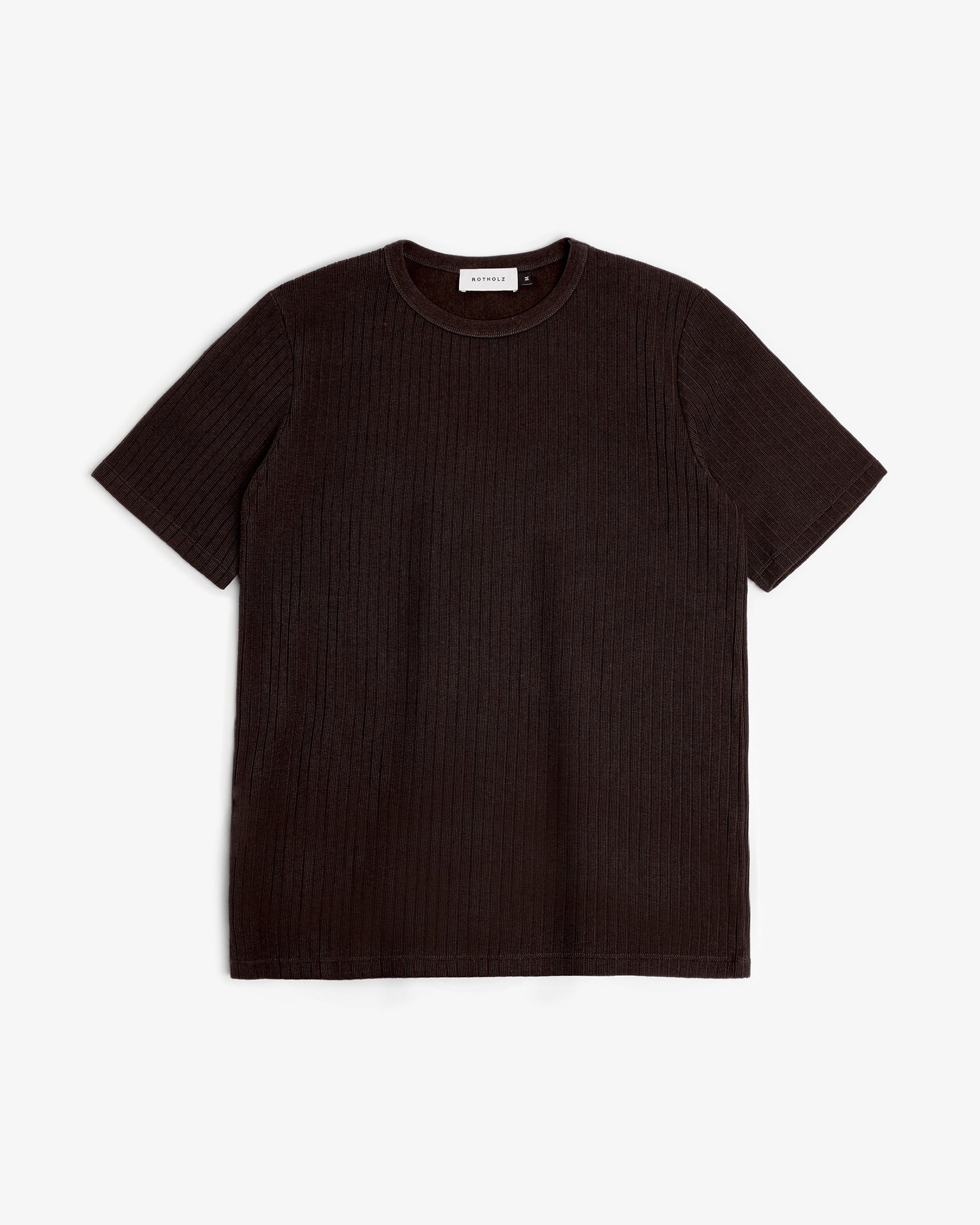 Ribbed T-Shirt Organic Cotton - Brown