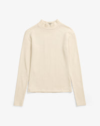 Schweres Mockneck Longsleeve Bio Baumwolle - Sand