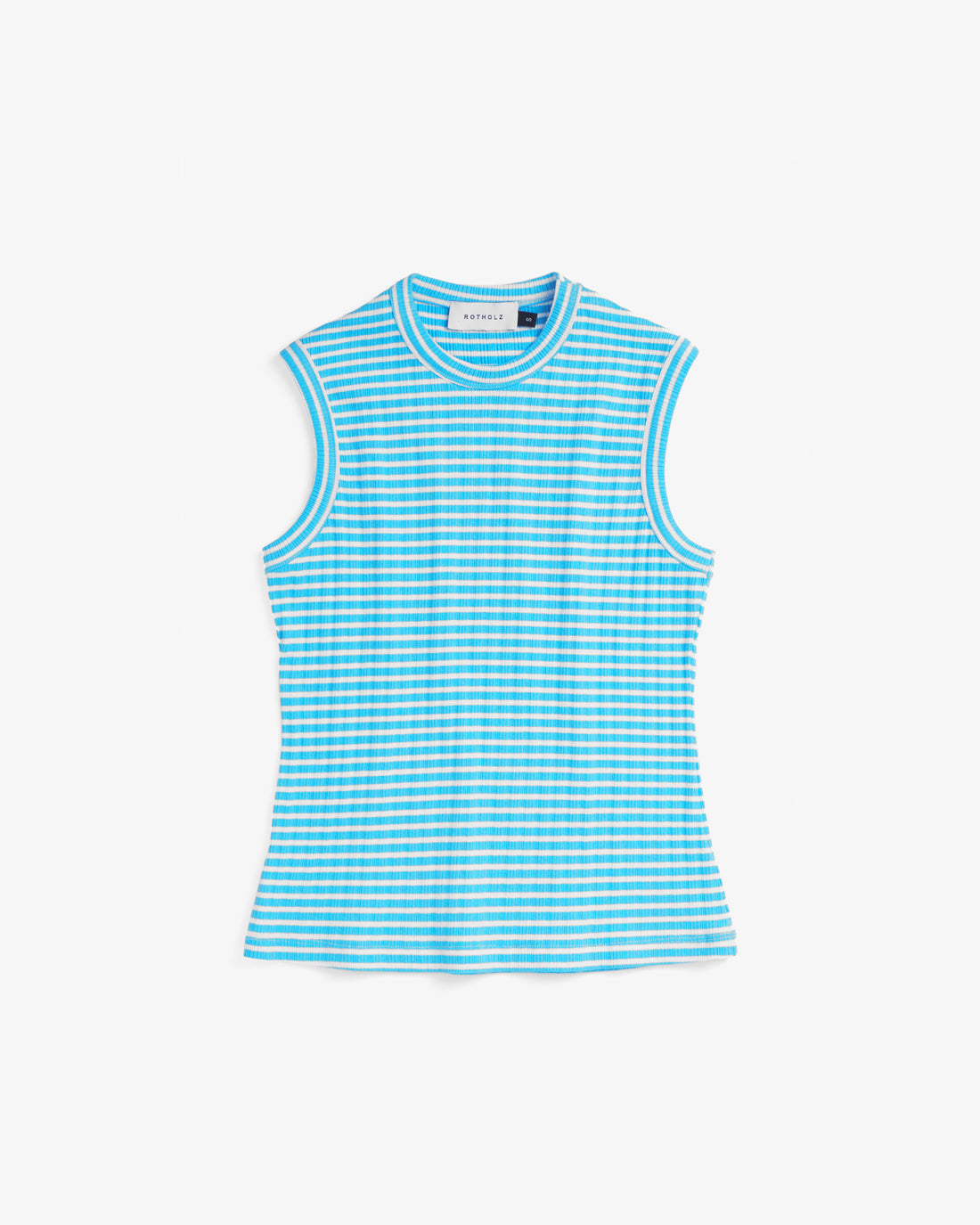 Ribbed singlet organic cotton - light blue striped