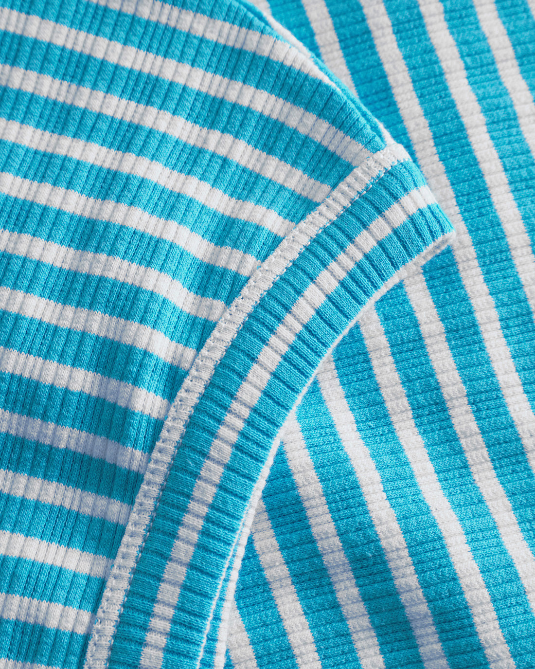Ribbed singlet organic cotton - light blue striped