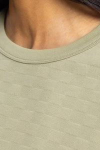 Kurzes strukturiertes T-Shirt Bio Baumwolle - Grün
