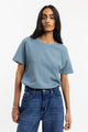 Waffel T-Shirt Bio-Baumwolle - Blau