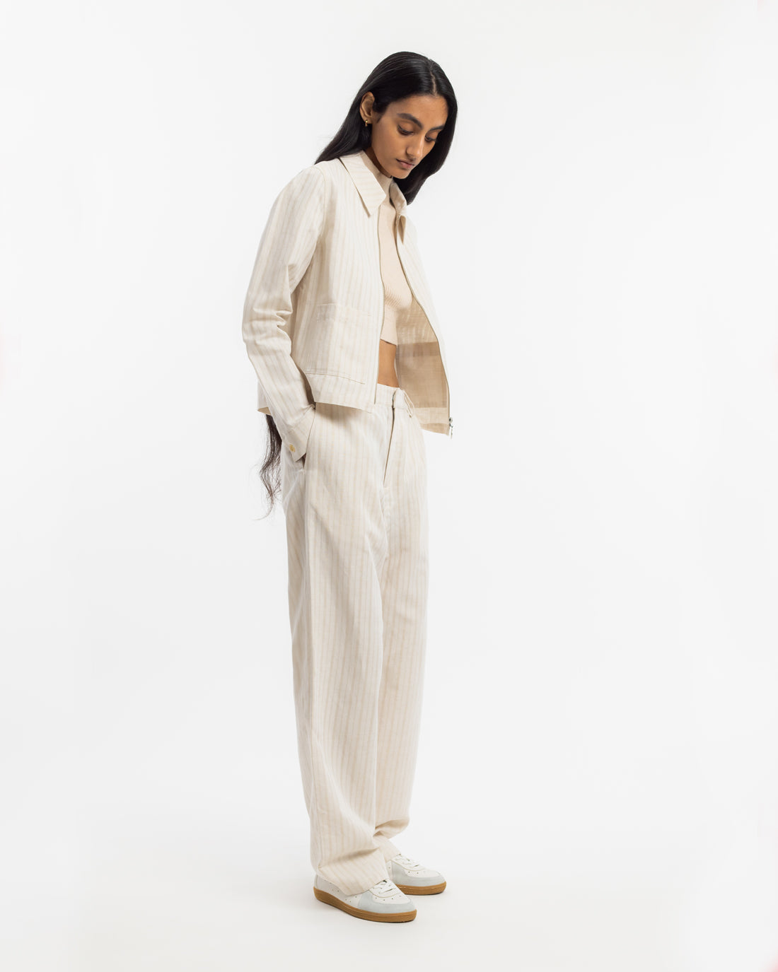 Short jacket linen mix - cream