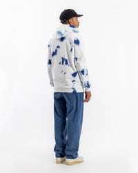 Batik Hoodie Bio Baumwolle - Blau/Off-White