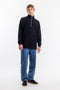 Half Zip Sweatshirt Bio Baumwolle - Schwarz