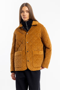 Gesteppte Cord Jacke - Toffee