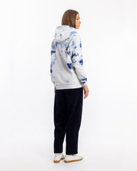 Batik Hoodie Bio Baumwolle - Blau/Off-White