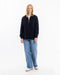 Half Zip Sweatshirt Bio Baumwolle - Schwarz